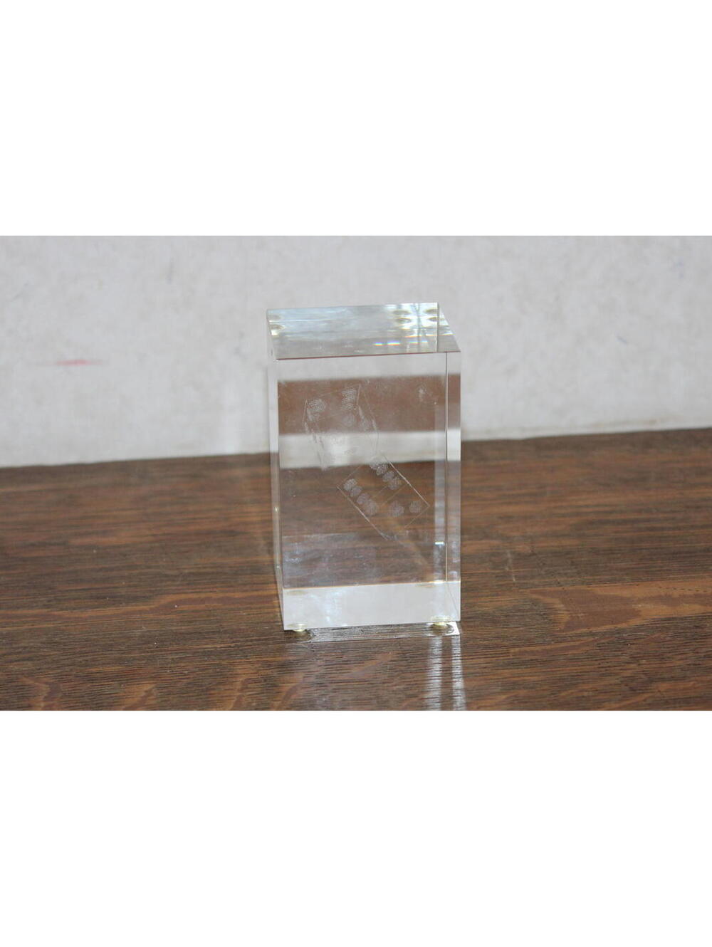 Crystal 3D Laser Etched Dice Glass Paperweight